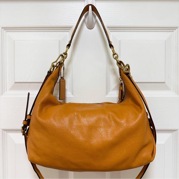 Coach Christie Hobo Camel Mustard Brown Leather - Picture 5 of 14